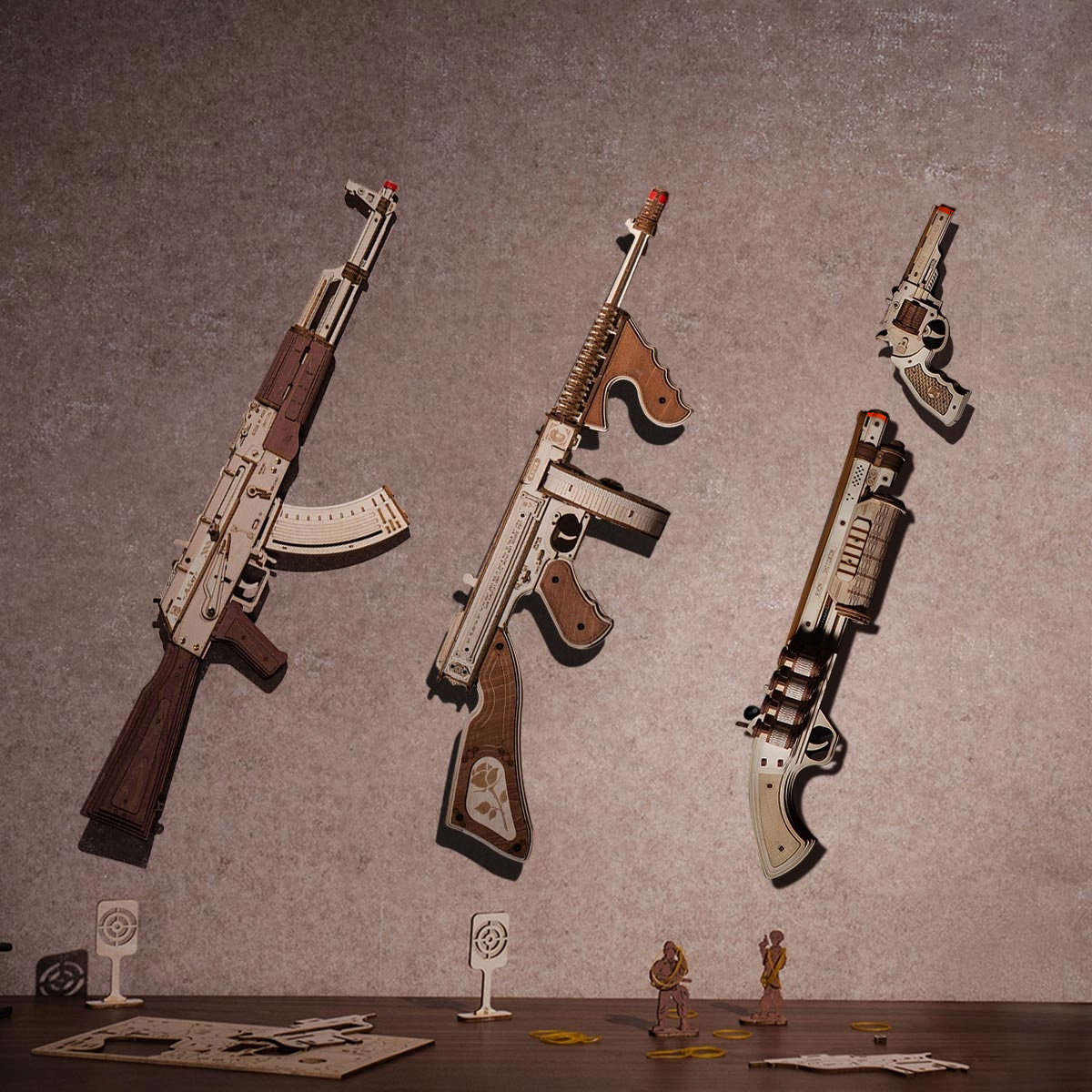 🔫ROKR AK-47 Assault Rifle Gun Toy 3D Wooden Puzzle LQ901🎁