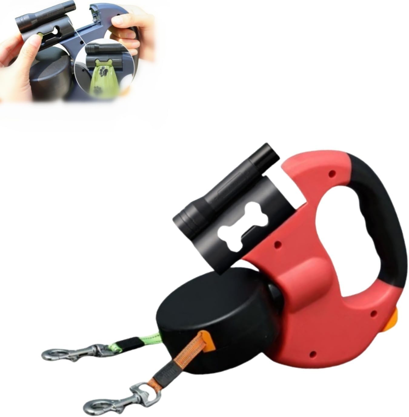 🔥Limited Time 49% Off🔥Tangle-Free Dual Dog Leash with 360° Swivel Head – For 2 Small to Medium Dogs (30 lbs)