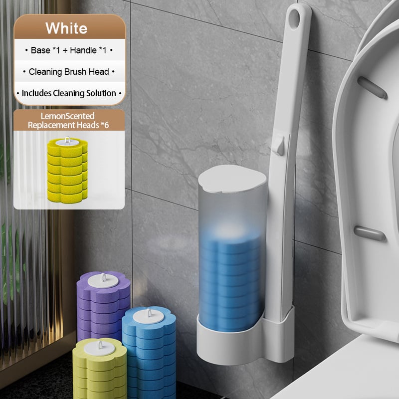 Disposable Toilet Cleaning System: Toilet Brush & Holder Kit with 6PCS Pre-Soaked Cleaner
