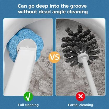 Disposable Toilet Cleaning System: Toilet Brush & Holder Kit with 6PCS Pre-Soaked Cleaner