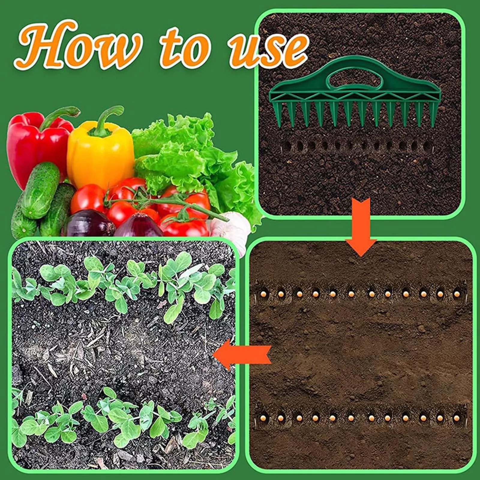 🌱Garden Seed Spacer & Dibbler – 12-Hole Precision Planting Tool