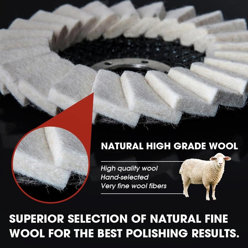 🔥Last Day 46% OFF-Premium Wool Felt Polishing Flap Disc for Angle Grinders - Mirror Finish Made Easy