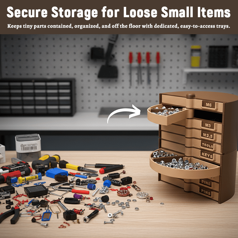 360° Rotating Modular Parts Storage Tower