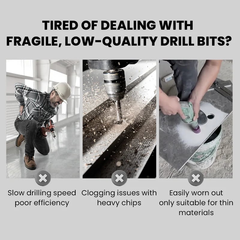 🔥2026 Hot Sale🔥High-Strength 4-Flute Serrated Eccentric Drill Bit Kit