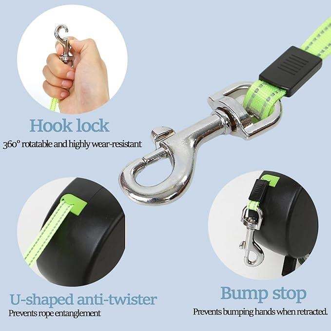 🔥Limited Time 49% Off🔥Tangle-Free Dual Dog Leash with 360° Swivel Head – For 2 Small to Medium Dogs (30 lbs)
