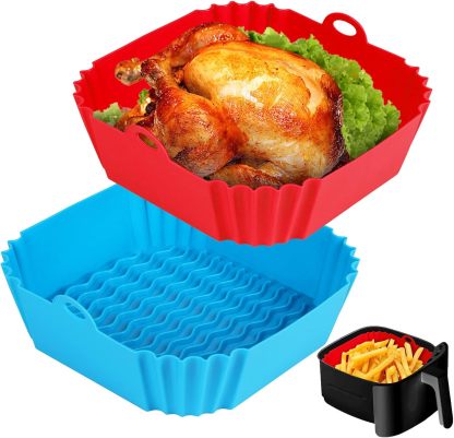 🔥Limited Time 49% Off✨Reusable Silicone Air Fryer Liner, 8 Inches
