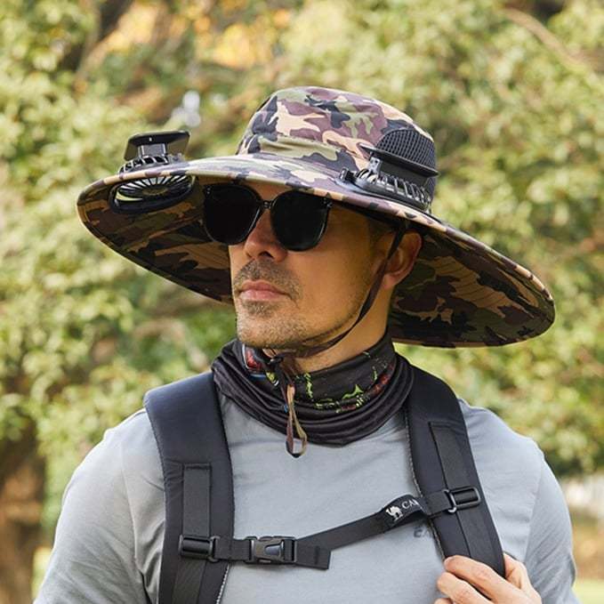 New Solar Fan Outdoor Fishing Hat