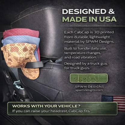 Universal Headrest Hat Holder for Trucks Cars & SUVs | Holds 5 Hats