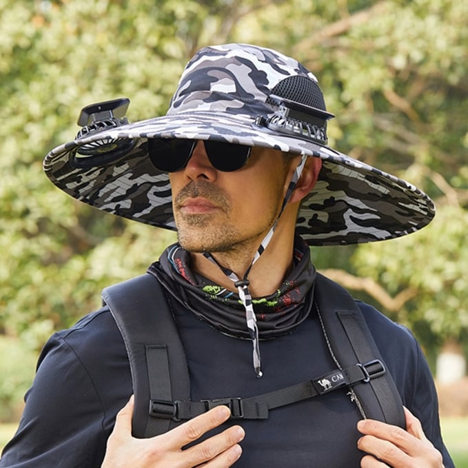New Solar Fan Outdoor Fishing Hat