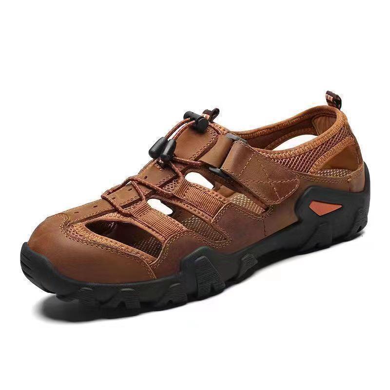 Premium Leather Fisherman Sandals for Men – Breathable Summer Walking Shoes