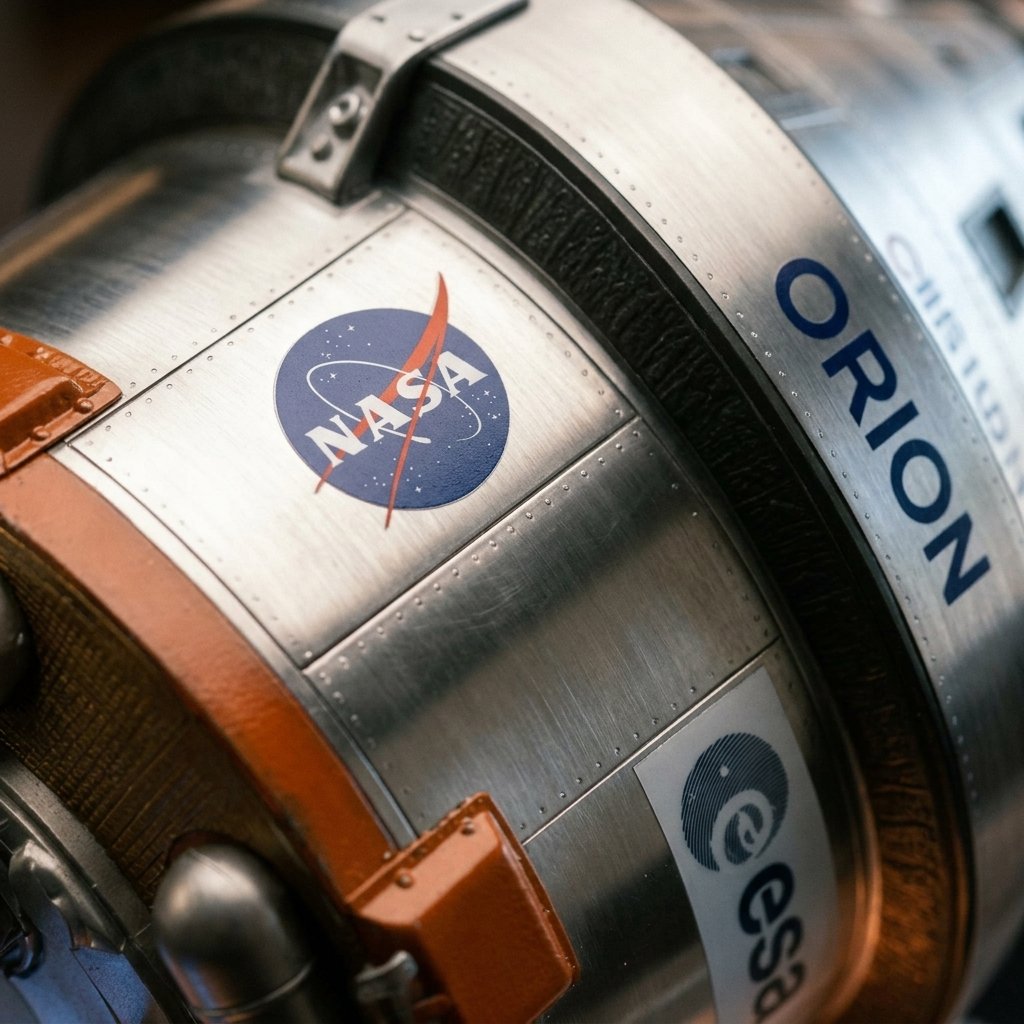🔥Hot Sale🛰️Precision NASA Orion Spacecraft Model - High-Detail Metal Composite Replica with Pulsing LED Light Base