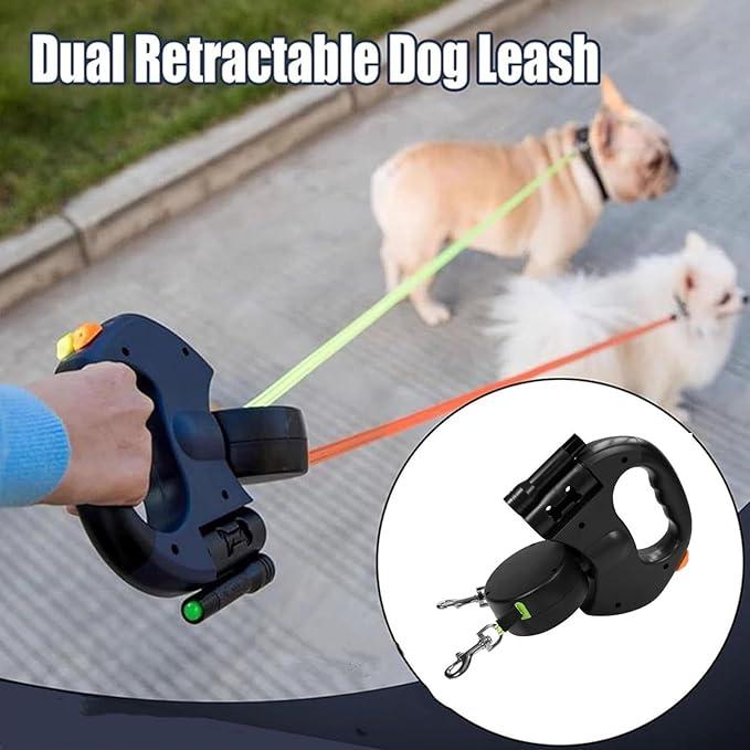 🔥Limited Time 49% Off🔥Tangle-Free Dual Dog Leash with 360° Swivel Head – For 2 Small to Medium Dogs (30 lbs)