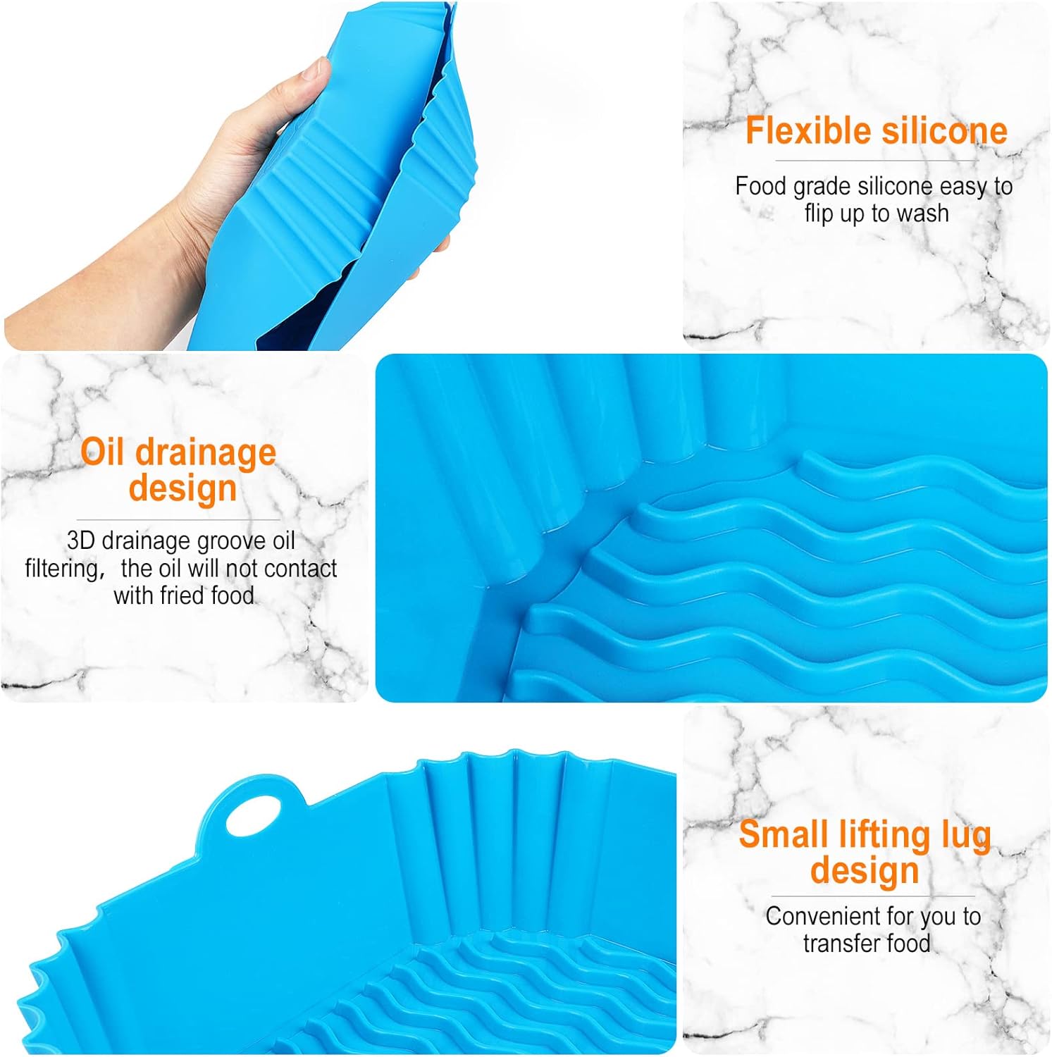 🔥Limited Time 49% Off✨Reusable Silicone Air Fryer Liner, 8 Inches