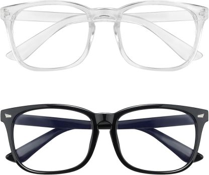 Blue Light Blocking Glasses, 2 Pack Blue Light Glasses Men, Blue Light Glasses Women Eyeglasses Bluelight Eyestrain