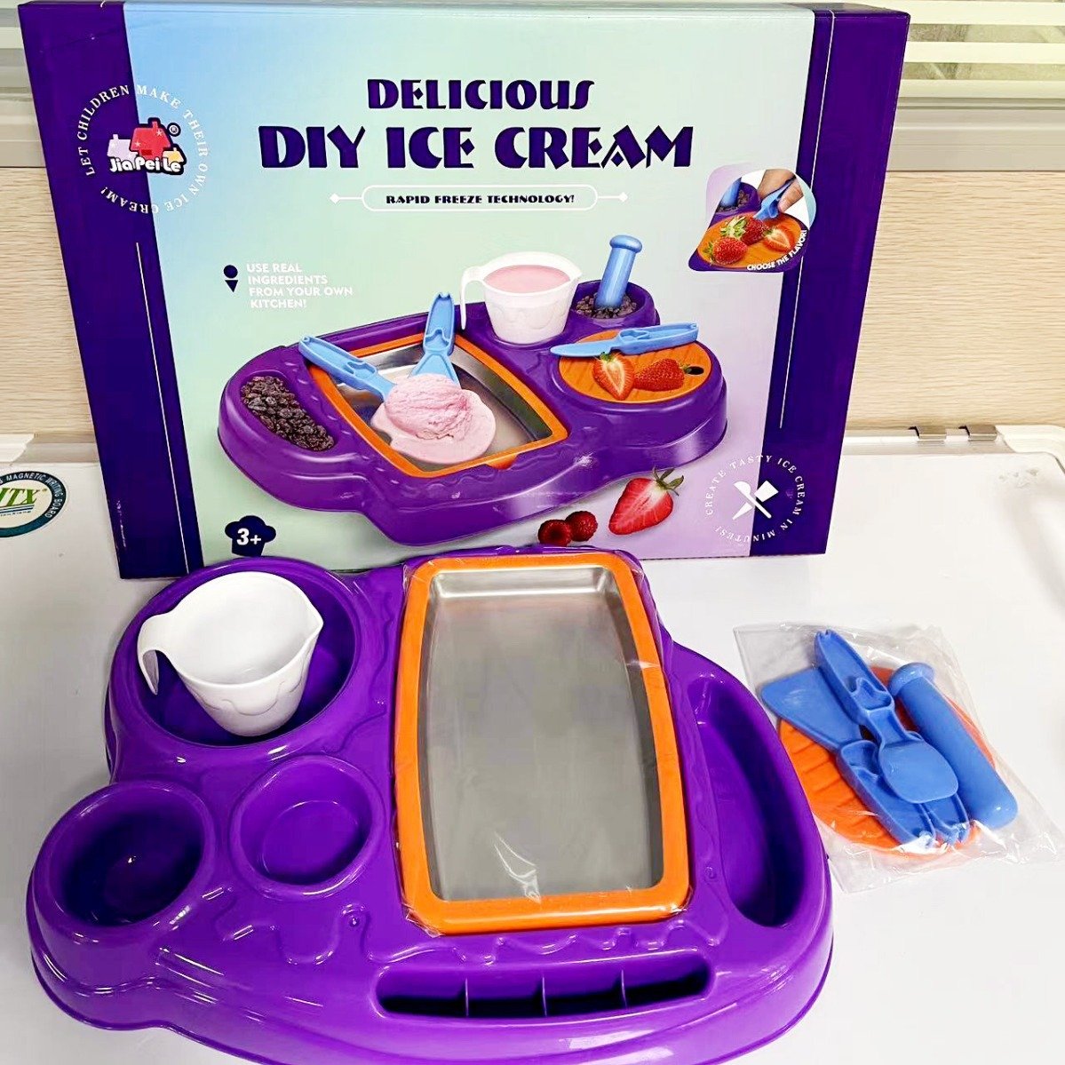 🍨🍨DIY Rolled Ice Cream Maker Set for Kids & Adults – No Electricity Needed