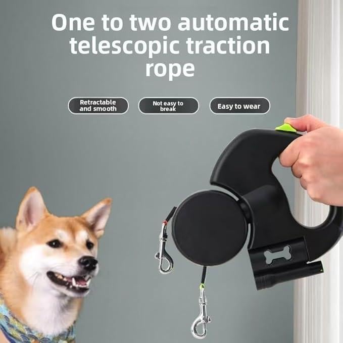 🔥Limited Time 49% Off🔥Tangle-Free Dual Dog Leash with 360° Swivel Head – For 2 Small to Medium Dogs (30 lbs)