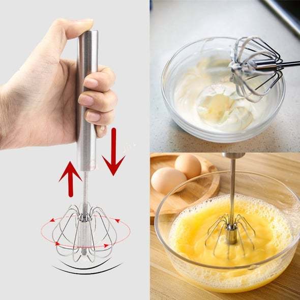 🔥😍LAST DAY - 49% OFF🥚Stainless Steel Semi-Automatic Whisk⭐