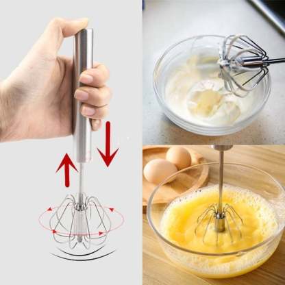 🔥😍LAST DAY - 49% OFF🥚Stainless Steel Semi-Automatic Whisk⭐
