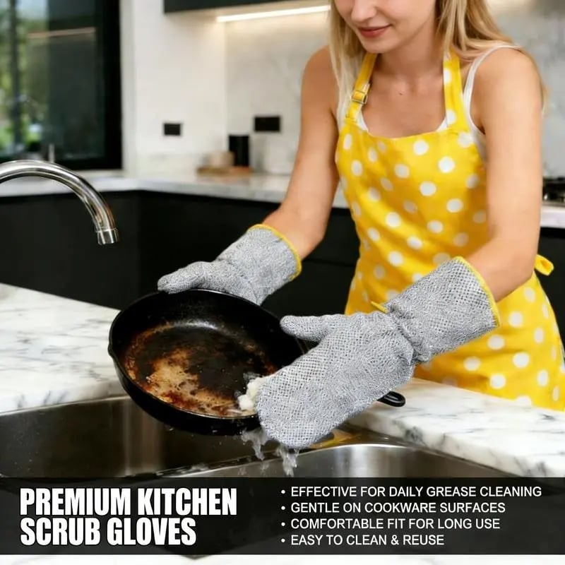 🔥2026 Best-Sellers-Waterproof Oil-Resistant Heat-Resistant Steel Wire Dishwashing Gloves