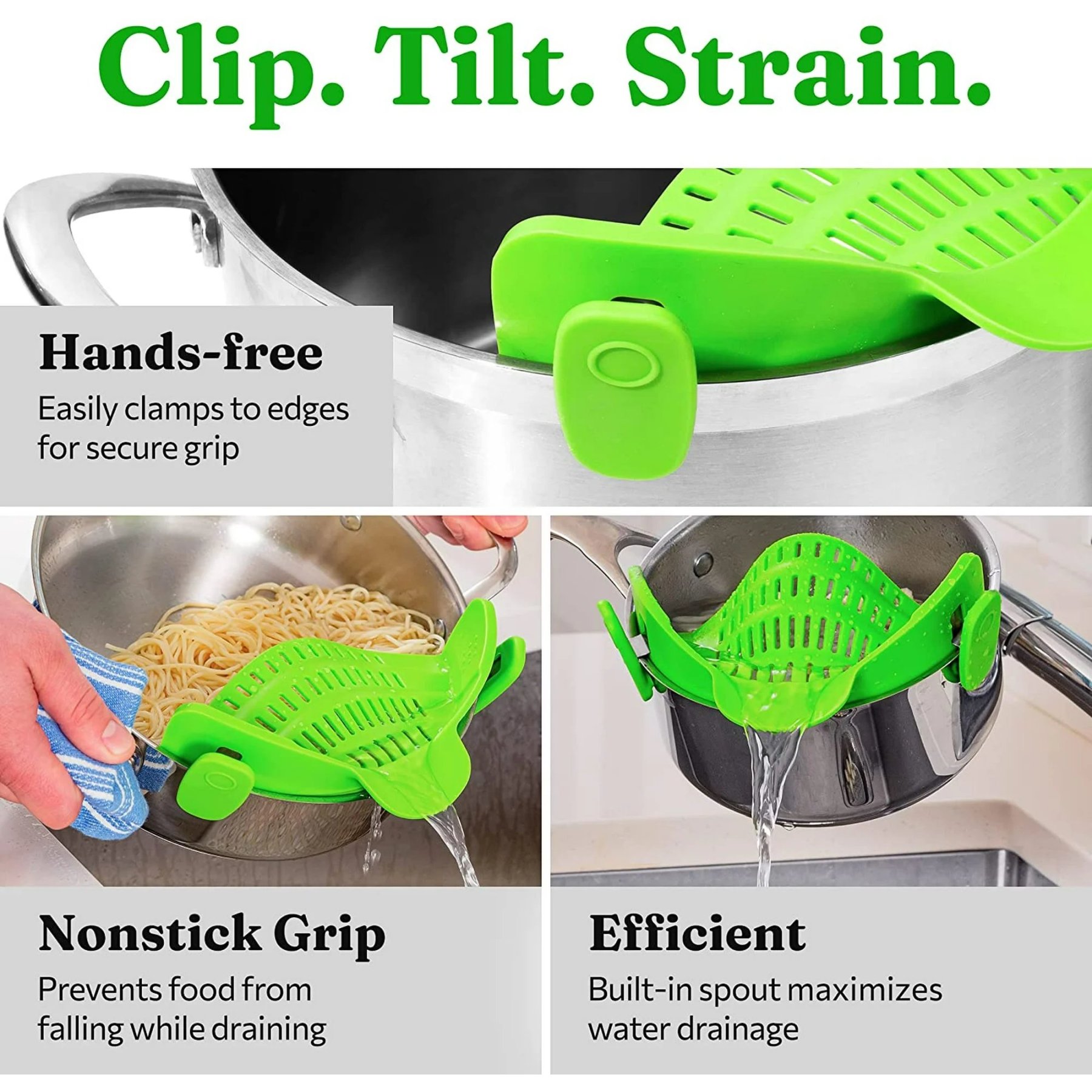 🔥LAST DAY 50% OFF🌟 High-Quality Silicone Material🔥Silicone Clip-On Colander