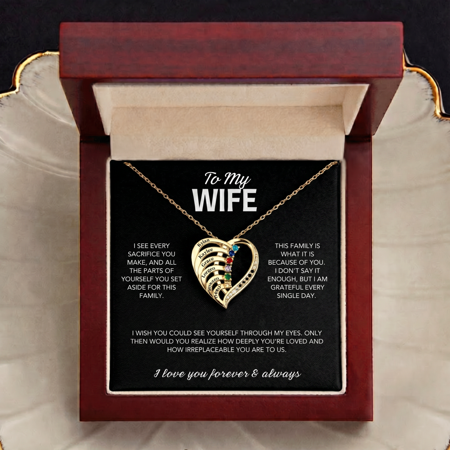 "Our Family's Heart" - Customized Heart Necklace