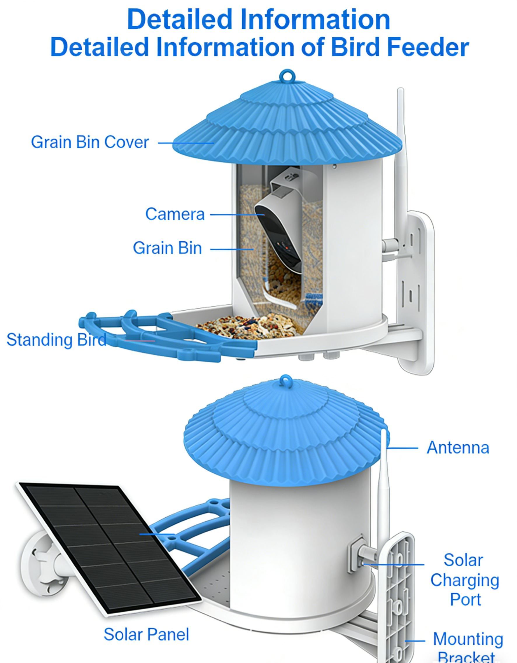 🔥LAST DAY 50% OFF🐦👀Bird Feeder with Camera and Solar Panel🧓💖