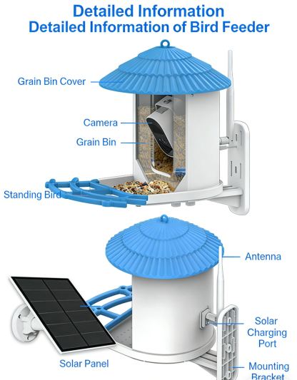 🔥LAST DAY 50% OFF🐦👀Bird Feeder with Camera and Solar Panel🧓💖
