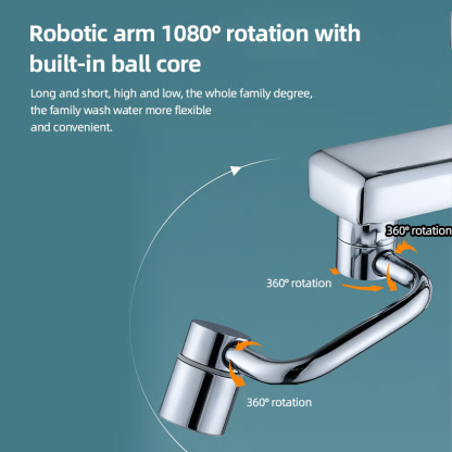 🎁🎁Hot Sale 45% OFF-1080° Rotatable Faucet Aerator,With 2 Sprayer Modes-🎁Free installation kit