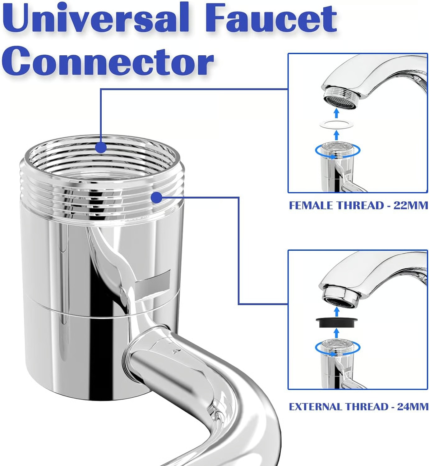 🎁🎁Hot Sale 45% OFF-1080° Rotatable Faucet Aerator,With 2 Sprayer Modes-🎁Free installation kit