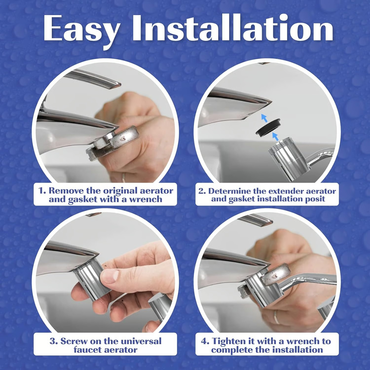 🎁🎁Hot Sale 45% OFF-1080° Rotatable Faucet Aerator,With 2 Sprayer Modes-🎁Free installation kit