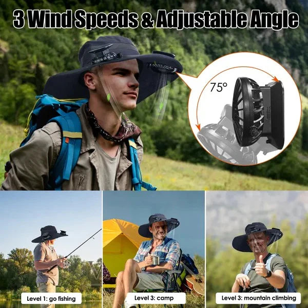 2026 New Ultralight Solar Fan Sun Hat –A Great Summer Companion🌊