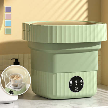 💥60% CHRISTMAS SALE! 🔥 MINI FOLDING WASHING MACHINE - Antibacterial & Portable, Perfect for Travel, Dorm and Small Spaces ✈️👕