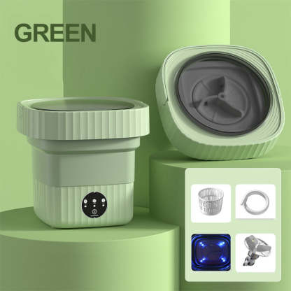 💥60% CHRISTMAS SALE! 🔥 MINI FOLDING WASHING MACHINE - Antibacterial & Portable, Perfect for Travel, Dorm and Small Spaces ✈️👕
