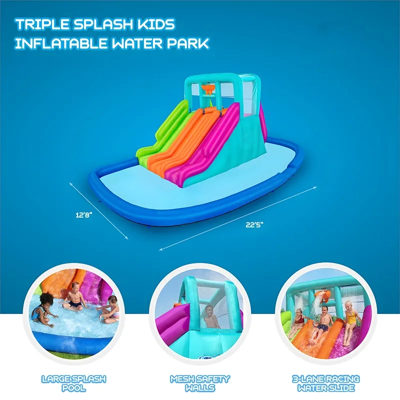 Triple Splash Kids Inflatable Mega Water Park