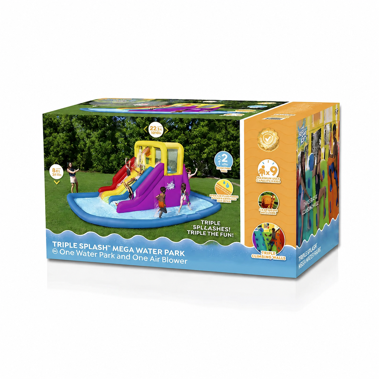Triple Splash Kids Inflatable Mega Water Park