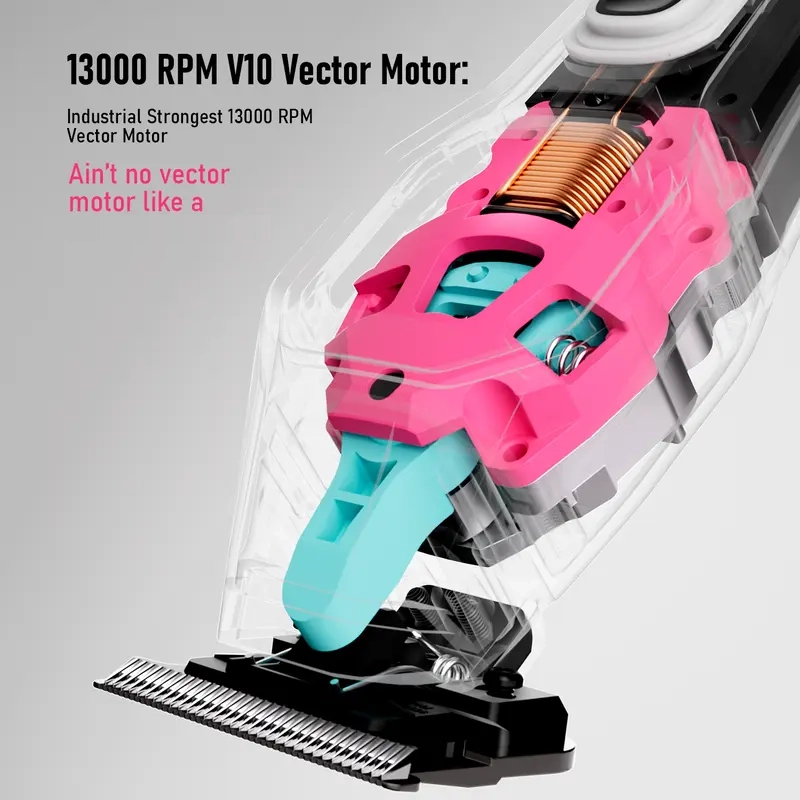 Vector Clipper – 13,000 RPM AI Controlled Motor Unique U-Shape Blade- Dual Mode Lever LED Light- Professional Hair Trimmer for Barbers-Gift for man summerwins