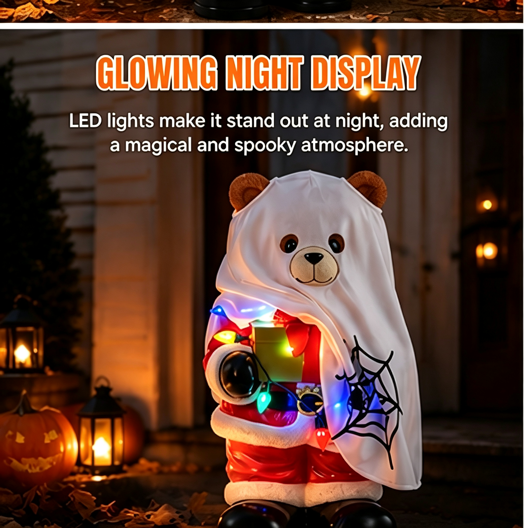 Holiday Bear Greeter made of durable resin material for long-lasting use