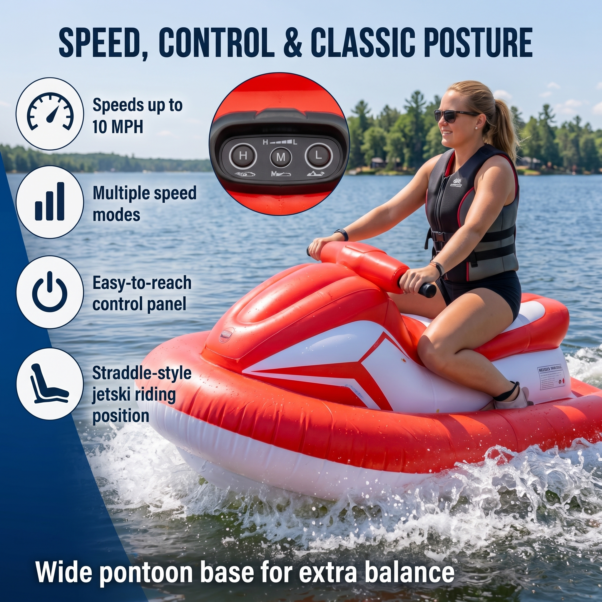 Portable Electric Inflatable Jet Ski for Adults – Battery-Powered Ride-On Watercraft, Up to 10 MPH, Compact & Easy Storage