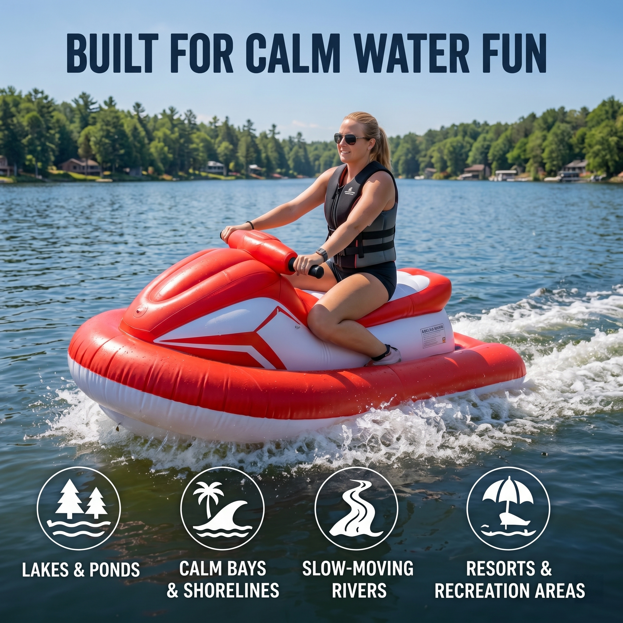 Portable Electric Inflatable Jet Ski for Adults – Battery-Powered Ride-On Watercraft, Up to 10 MPH, Compact & Easy Storage