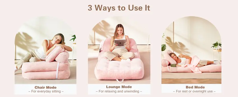 NESLAKO folding sofa bed in a modern apartment living room setting