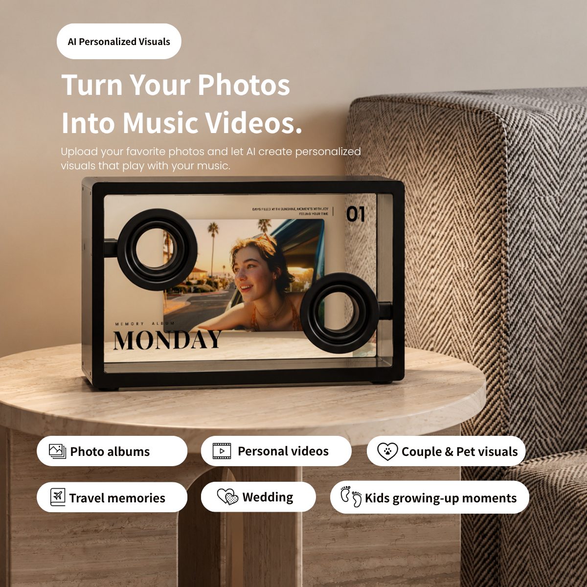 Transparent Glass Lyric Speaker