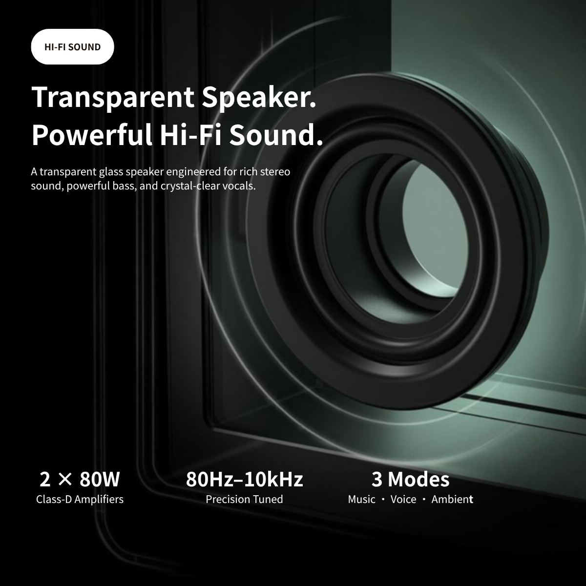Transparent Glass Lyric Speaker