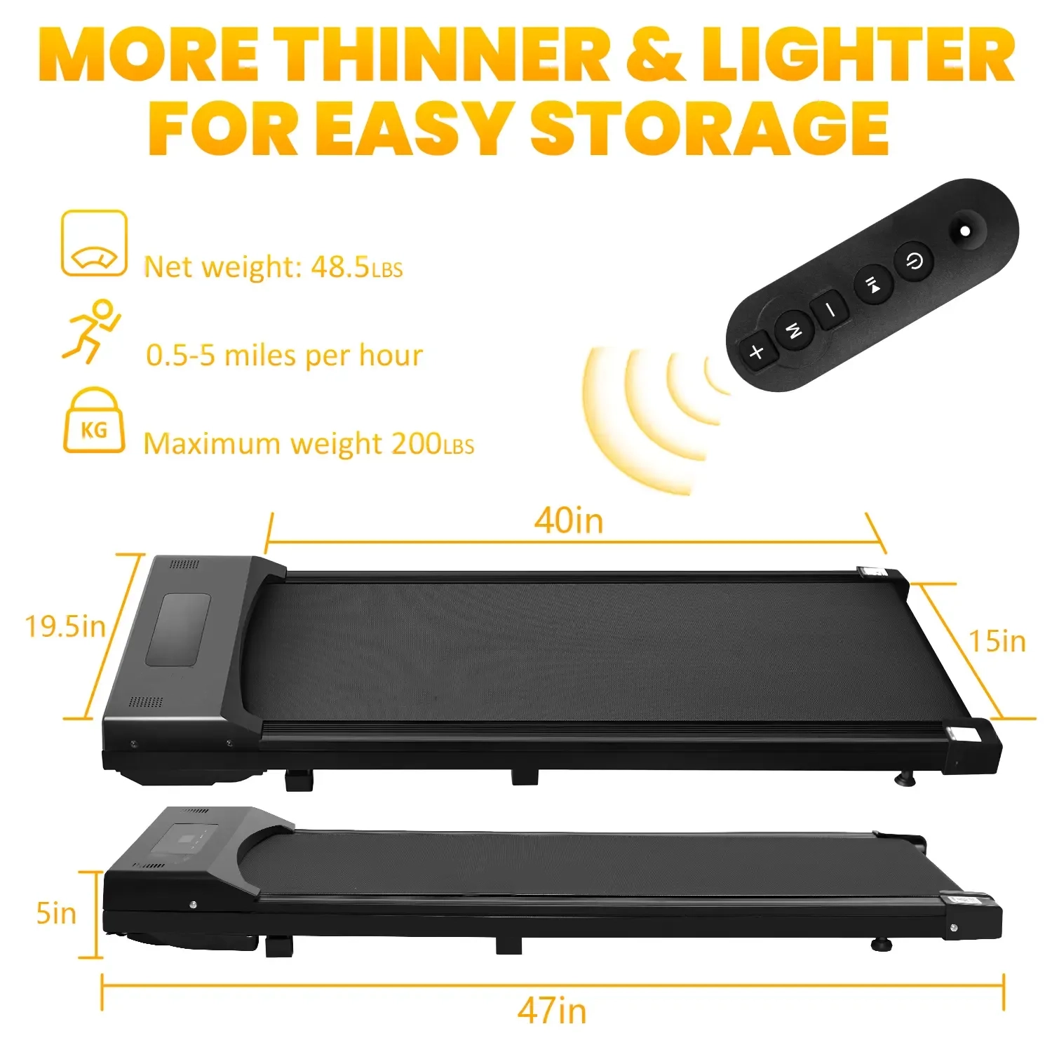 Tousains 2 in 1 Under Desk Treadmill - Portable & Quiet