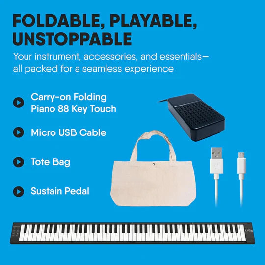 WaveRider 88 – The Foldable Full-Size Piano That Goes Anywhere 🎹
