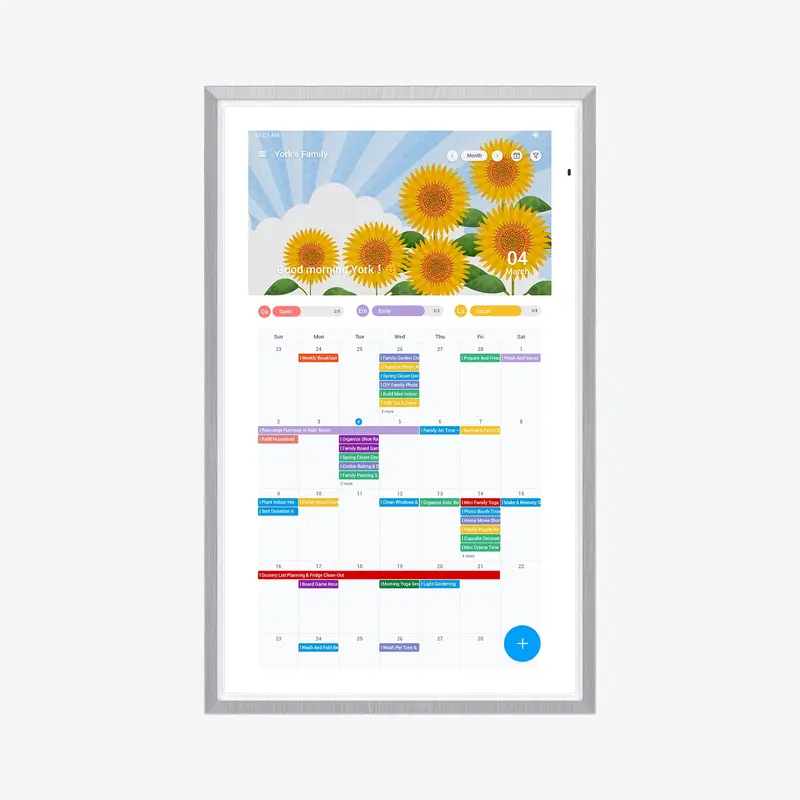 Dual-Mode Digital Family Wall Calendar