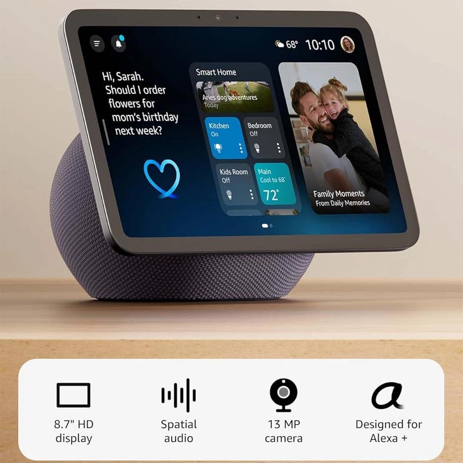 Vibrant HD 8.7" display with spatial audio