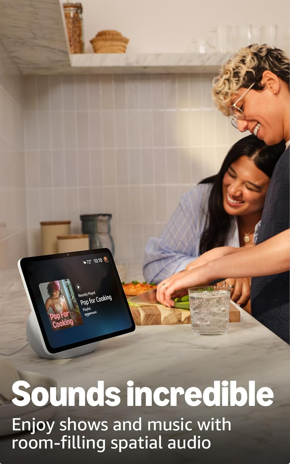 Vibrant HD 8.7" display with spatial audio