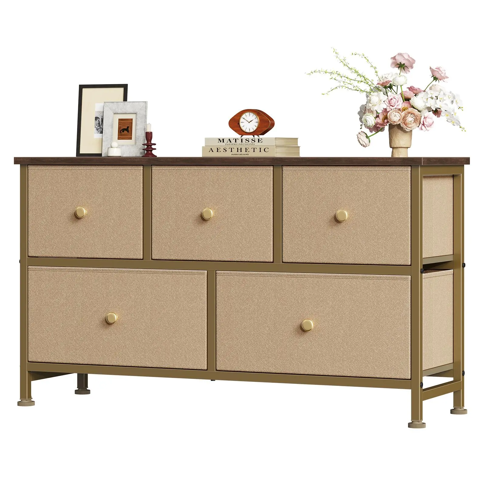 5-Drawer Sturdy Chest of Drawers - Modern Dresser Storage Chest