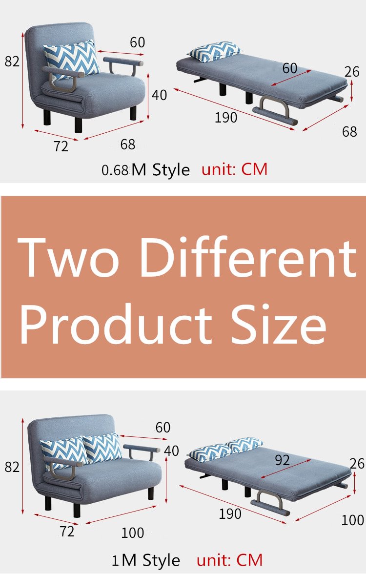 Two size options: 0.68m and 1m