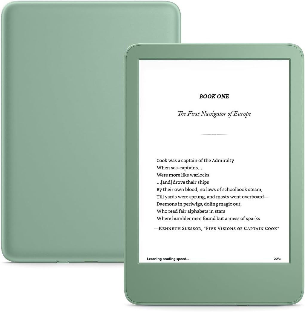 16 GB (2024 model) - Light and compact, with fast page turns, and high contrast ratio - Matcha